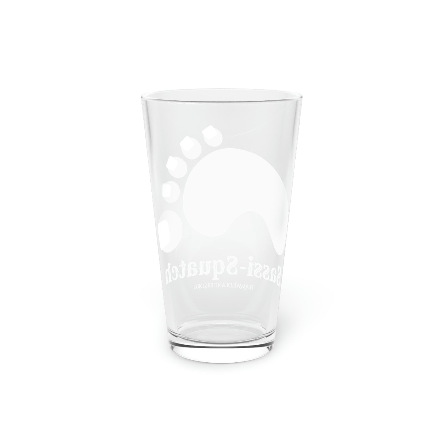 Sassi-Squatch™ Silver Nails Pint Glass, 16oz