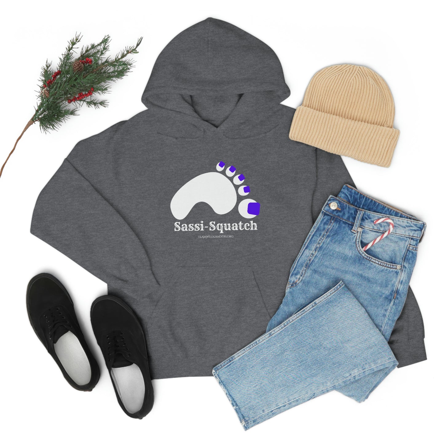 Sassi-Squatch™ Purple Nails Hooded Sweatshirt