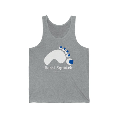 Sassi-Squatch™ Blue Nails Unisex Jersey Tank