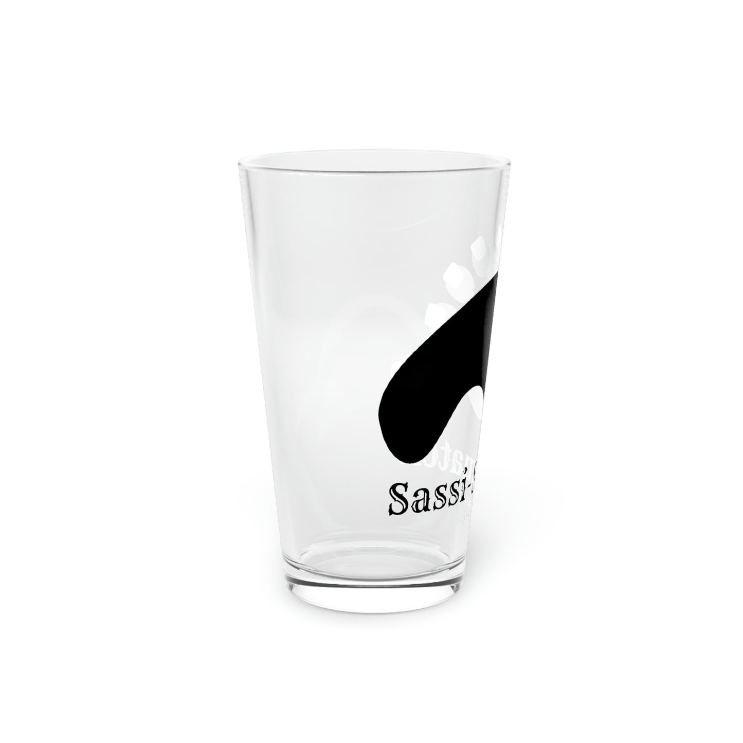 Sassi-Squatch™ Silver Nails Pint Glass, 16oz