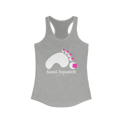 Sassi-Squatch™ Pink Nails Women's Racerback Tank