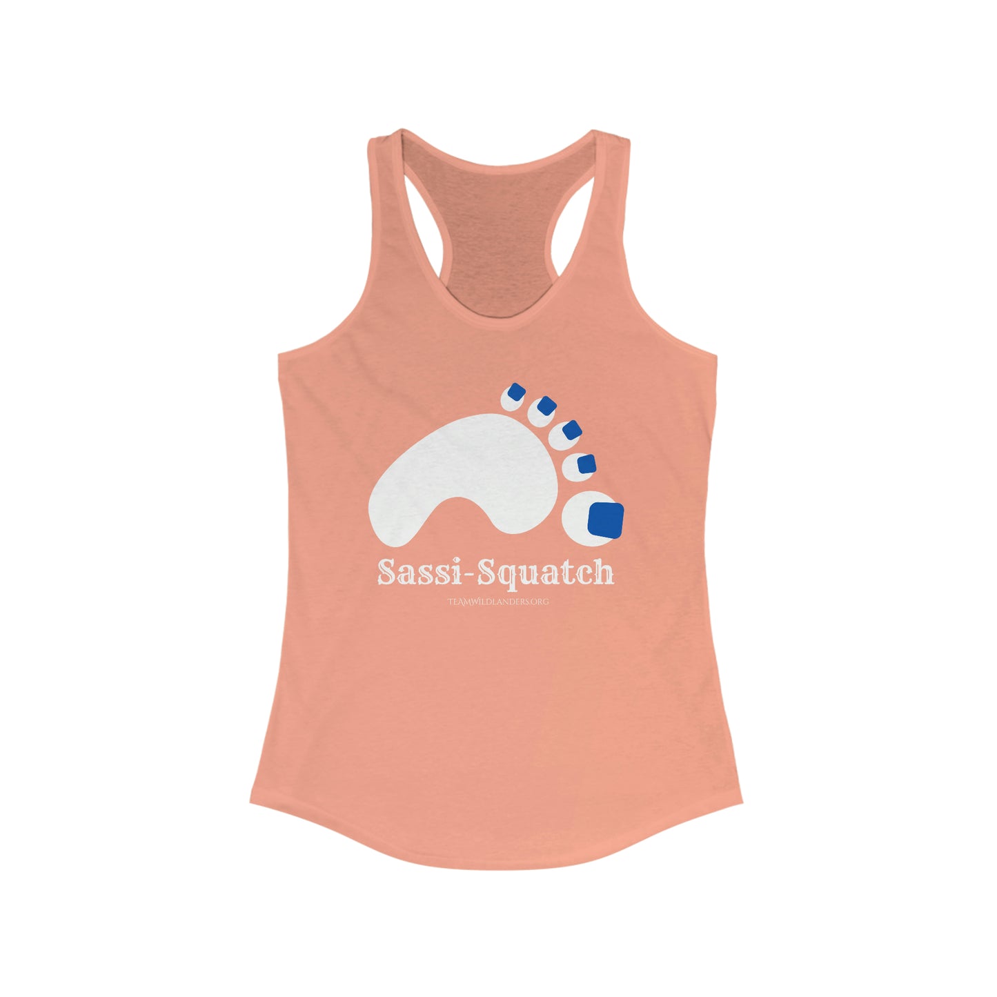 Sassi-Squatch™ Blue Nails Women's Racerback Tank