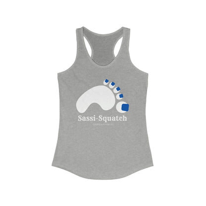 Sassi-Squatch™ Blue Nails Women's Racerback Tank