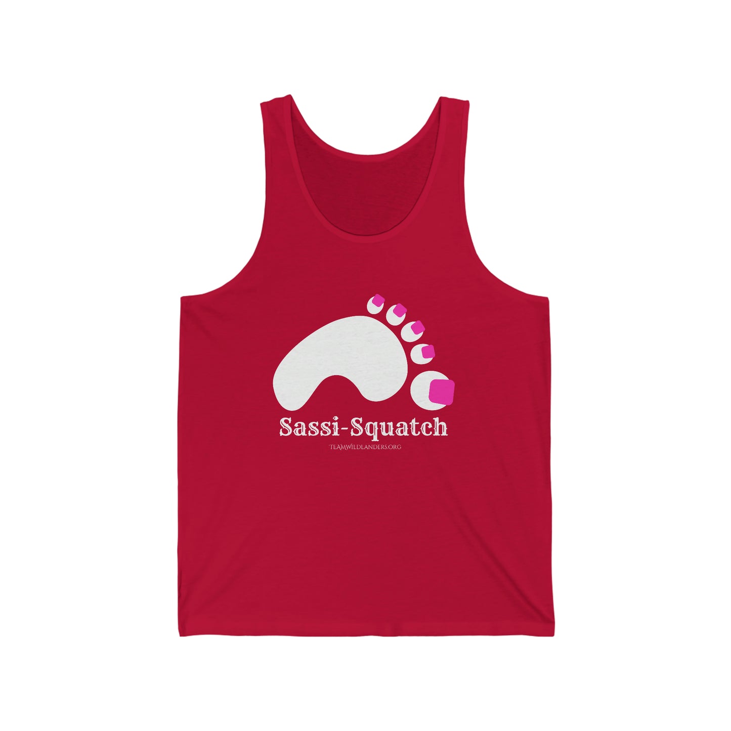 Sassi-Squatch™ Pink Nails Unisex Jersey Tank