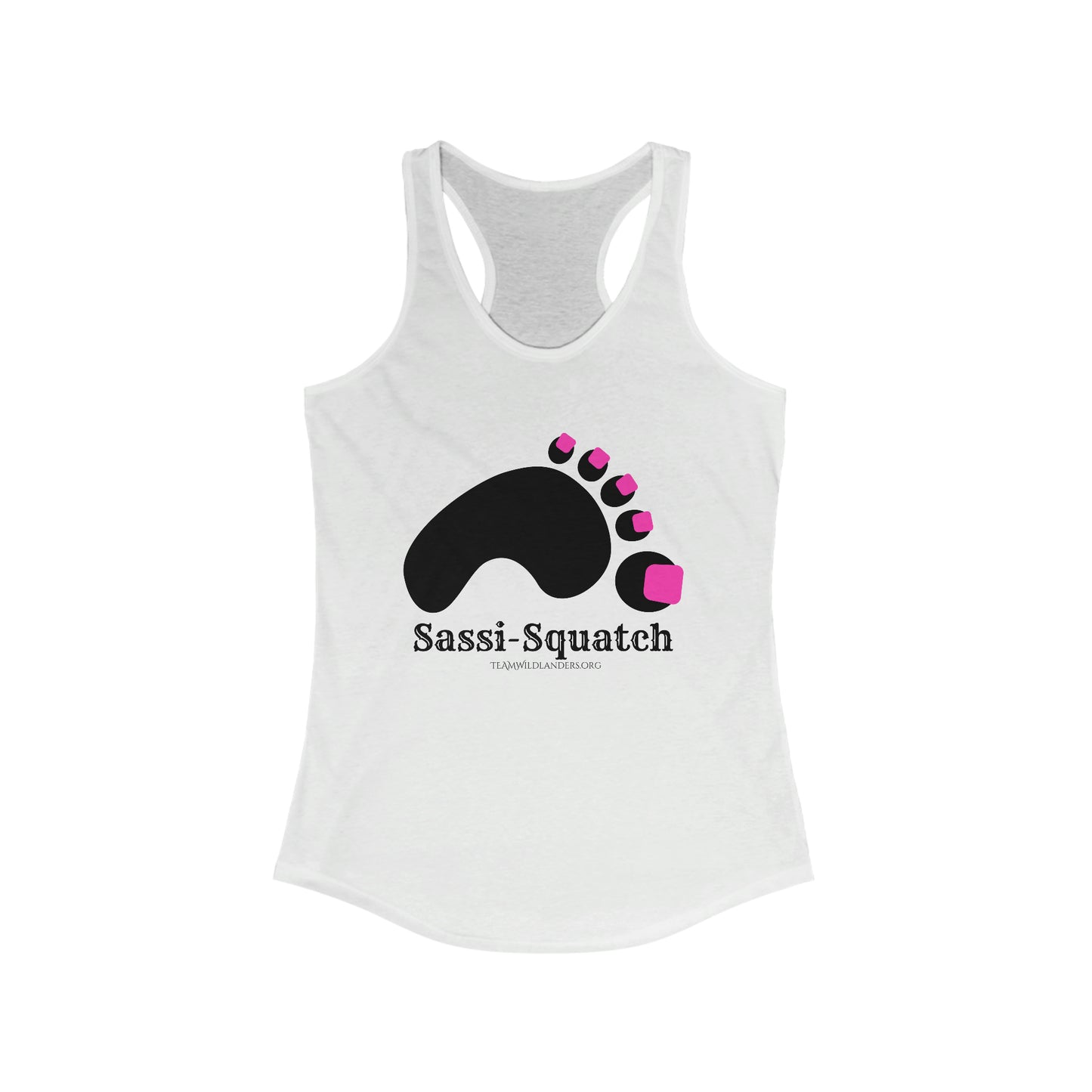 Sassi-Squatch™ Pink Nails Women's Racerback Tank