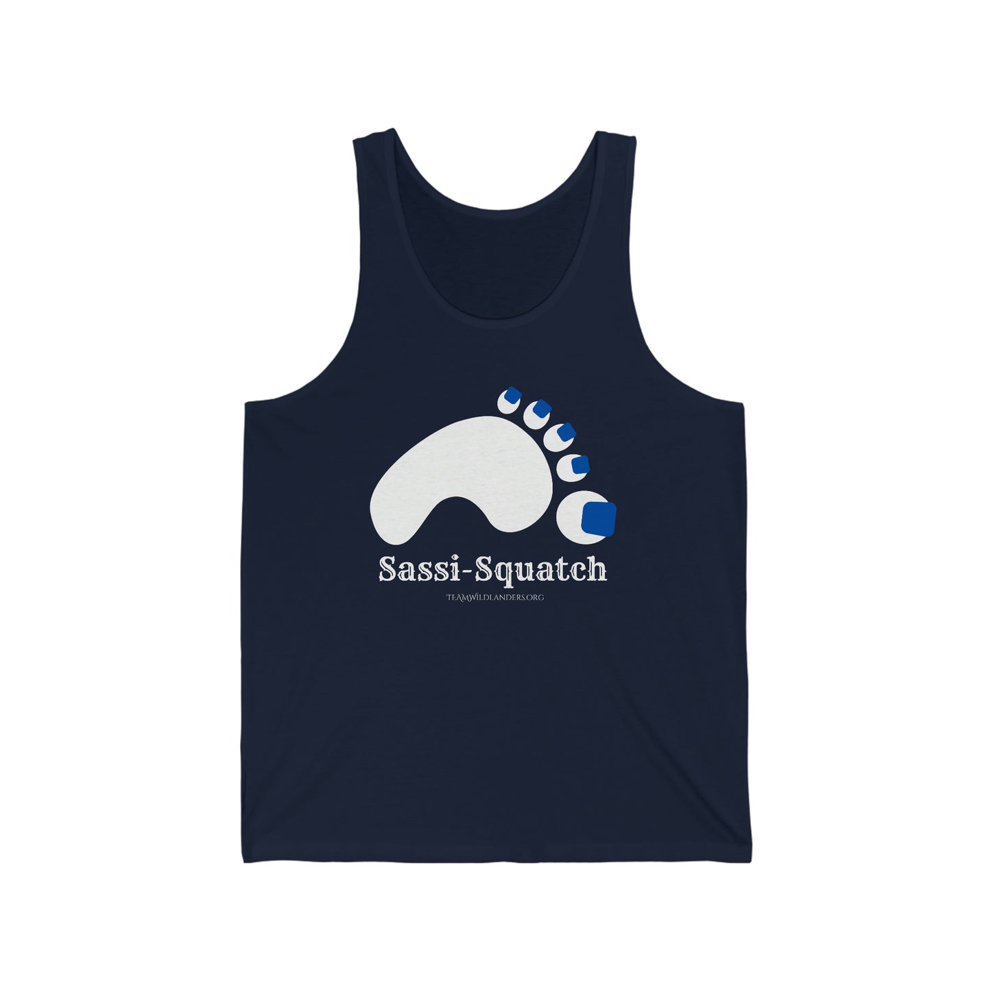 Sassi-Squatch™ Blue Nails Unisex Jersey Tank