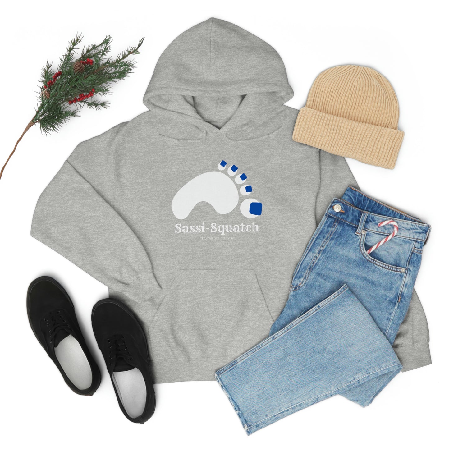 Sassi-Squatch™ Blue Nails Hooded Sweatshirt