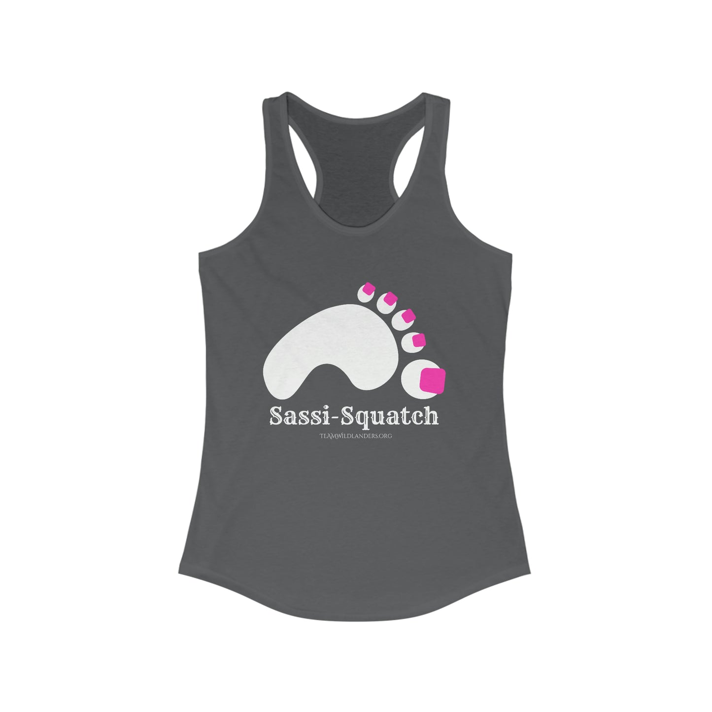 Sassi-Squatch™ Pink Nails Women's Racerback Tank