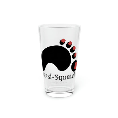 Sassi-Squatch™ Dk Red Nails Pint Glass, 16oz