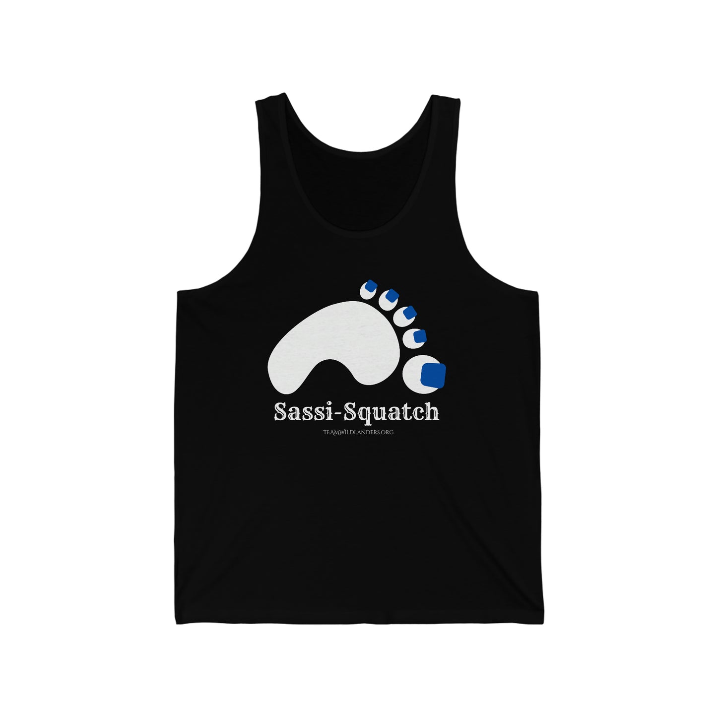 Sassi-Squatch™ Blue Nails Unisex Jersey Tank