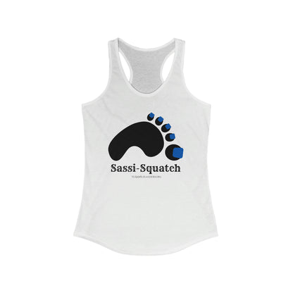 Sassi-Squatch™ Blue Nails Women's Racerback Tank