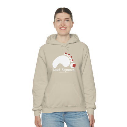 Sassi-Squatch™ Dk Red Nails Hooded Sweatshirt