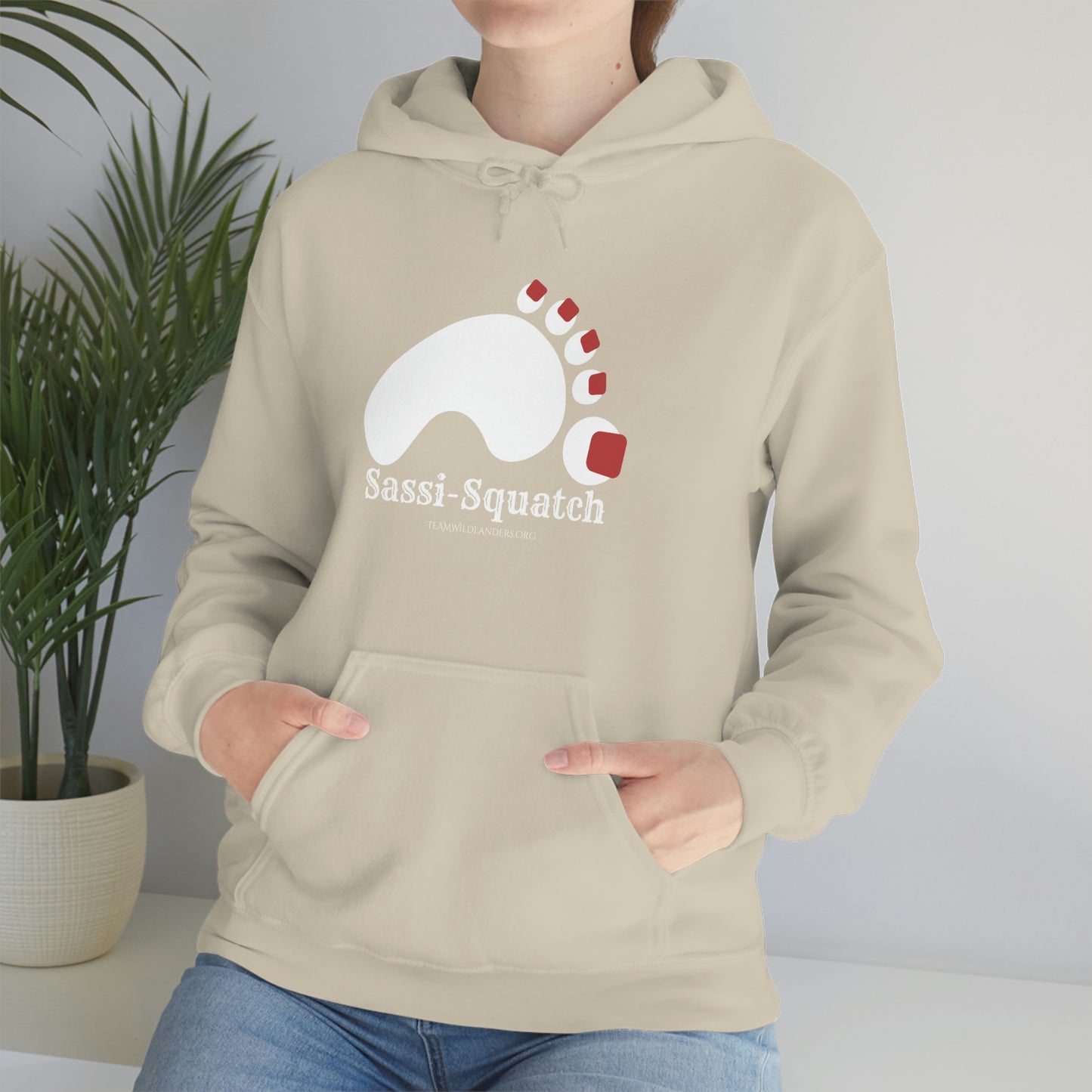 Sassi-Squatch™ Dk Red Nails Hooded Sweatshirt